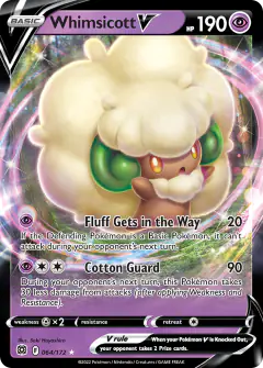 Whimsicott V Rare Holo V card from Brilliant Stars