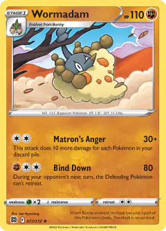 Wormadam Rare card from Brilliant Stars