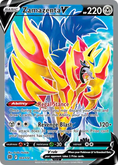 Zamazenta V Rare Ultra card from Brilliant Stars