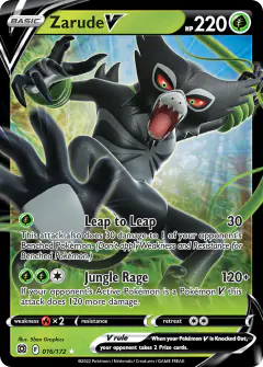 Zarude V Rare Holo V card from Brilliant Stars
