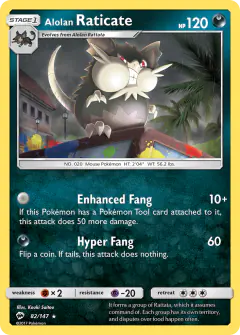 Alolan Raticate Rare card from Burning Shadows