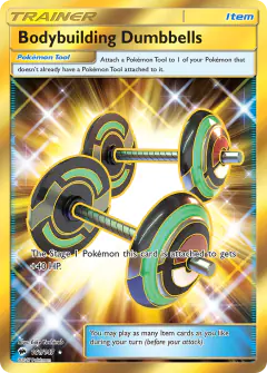 Bodybuilding Dumbbells Rare Secret card from Burning Shadows
