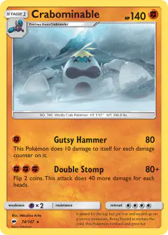 Crabominable Rare card from Burning Shadows