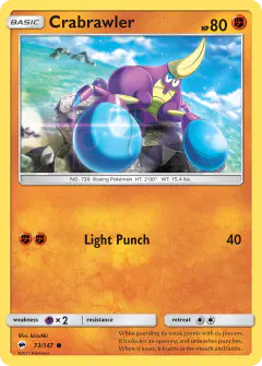 Crabrawler Common card from Burning Shadows