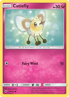 Cutiefly Common card from Burning Shadows