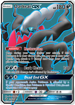 Darkrai-GX Rare Ultra card from Burning Shadows