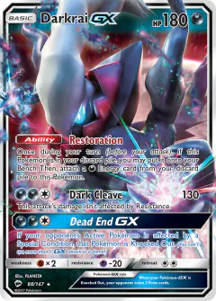 Darkrai-GX Rare Holo GX card from Burning Shadows