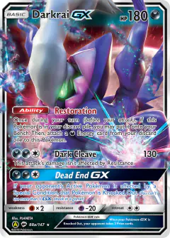 Darkrai-GX Rare Holo GX card from Burning Shadows