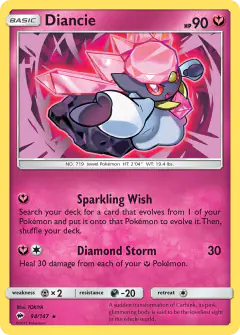 Diancie Rare Holo card from Burning Shadows