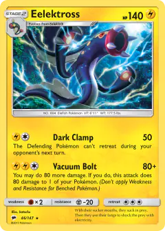 Eelektross Rare card from Burning Shadows