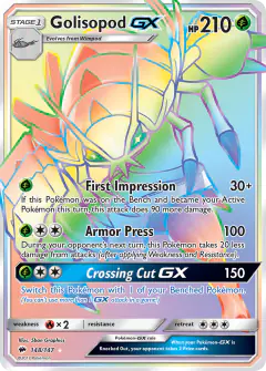 Golisopod-GX Rare Rainbow card from Burning Shadows