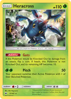 Heracross Rare card from Burning Shadows