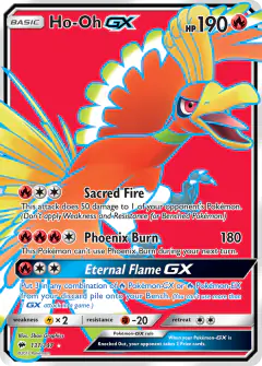Ho-Oh-GX Rare Ultra card from Burning Shadows