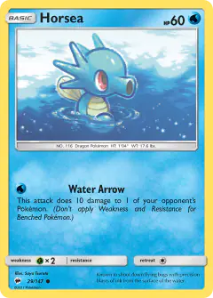 Horsea Common card from Burning Shadows