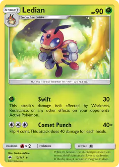 Ledian Rare card from Burning Shadows