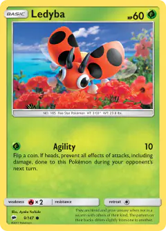 Ledyba Common card from Burning Shadows
