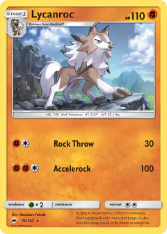 Lycanroc Rare card from Burning Shadows