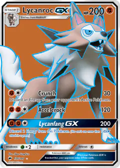 Lycanroc-GX Rare Ultra card from Burning Shadows