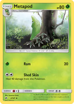 Metapod Uncommon card from Burning Shadows