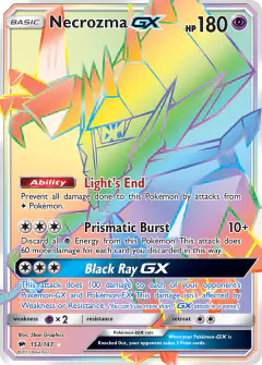 Necrozma-GX Rare Rainbow card from Burning Shadows