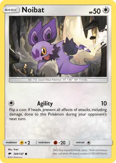 Noibat Common card from Burning Shadows