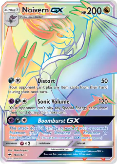 Noivern-GX Rare Rainbow card from Burning Shadows
