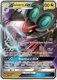 Noivern-GX Rare Holo GX card from Burning Shadows