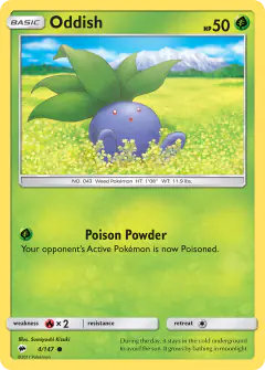 Oddish Common card from Burning Shadows