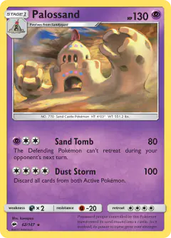 Palossand Rare Holo card from Burning Shadows