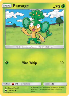 Pansage Common card from Burning Shadows