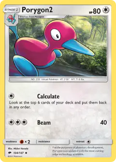 Porygon2 Uncommon card from Burning Shadows