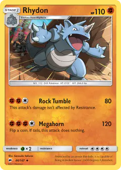 Rhydon Uncommon card from Burning Shadows