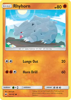 Rhyhorn Common card from Burning Shadows