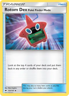 Rotom Dex Poké Finder Mode Uncommon card from Burning Shadows