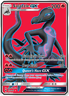Salazzle-GX Rare Ultra card from Burning Shadows