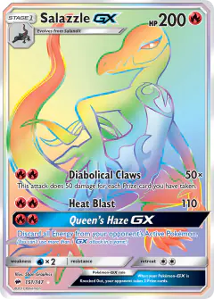 Salazzle-GX Rare Rainbow card from Burning Shadows