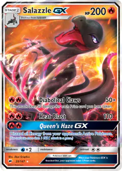 Salazzle-GX Rare Holo GX card from Burning Shadows