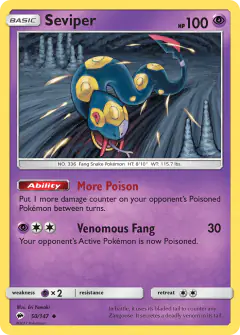 Seviper Uncommon card from Burning Shadows