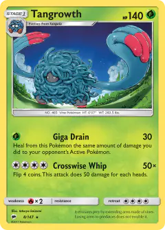 Tangrowth Rare card from Burning Shadows