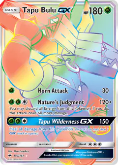 Tapu Bulu-GX Rare Rainbow card from Burning Shadows