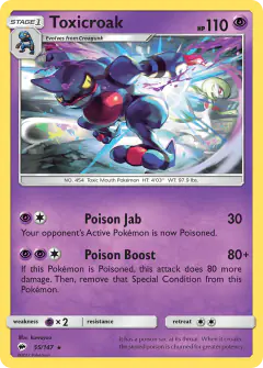 Toxicroak Rare card from Burning Shadows