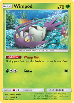 Wimpod Common card from Burning Shadows