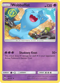 Wobbuffet Uncommon card from Burning Shadows