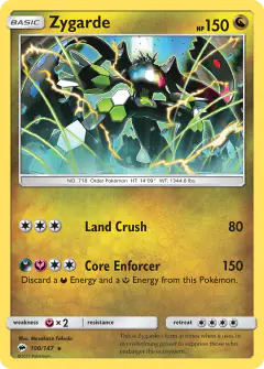 Zygarde Rare Holo card from Burning Shadows