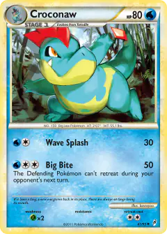 Croconaw Uncommon card from Call of Legends