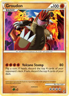 Groudon Rare Holo card from Call of Legends