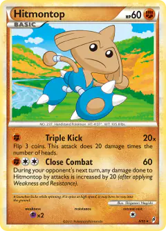 Hitmontop Rare Holo card from Call of Legends