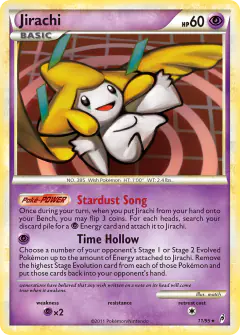 Jirachi Rare Holo card from Call of Legends