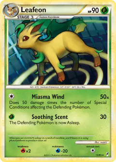 Leafeon Rare Holo card from Call of Legends