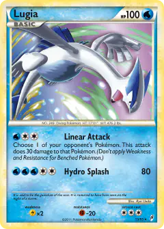 Lugia Rare Holo card from Call of Legends